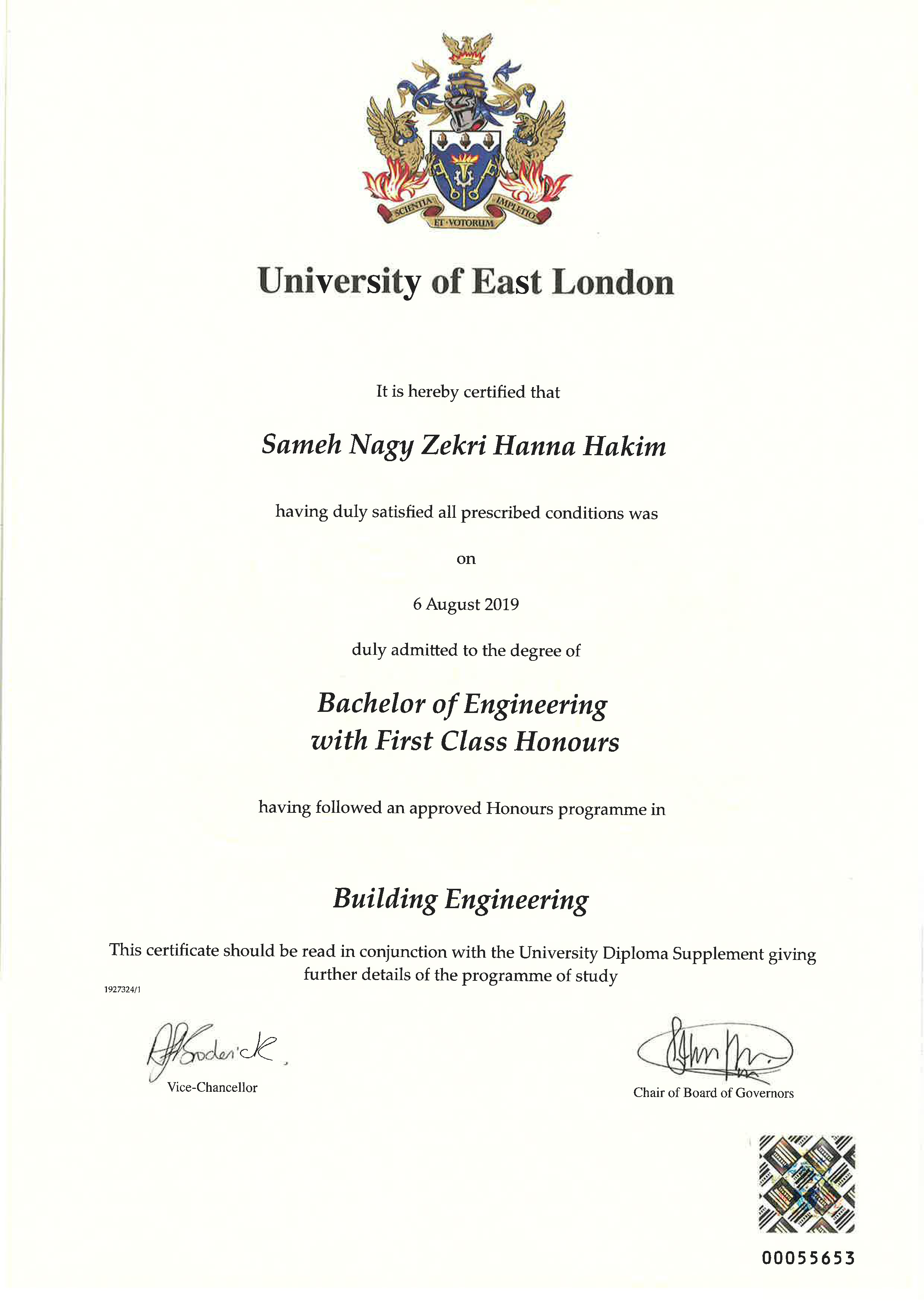 university of east london mba certificate